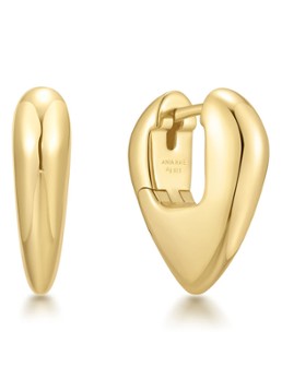 Ania Haie Dames Puffy Shield oorringen verguld in de kleur Goud, maat: S