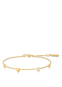 Ania Haie Dames Pavé Heart Station armband S verguld