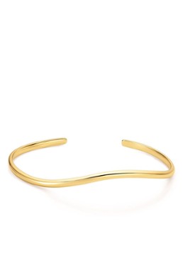 Ania Haie Dames Wave Cuff bangle S verguld