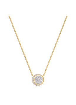 Ania Haie Dames Revers Moon ketting verguld in de kleur Goud, maat: OS