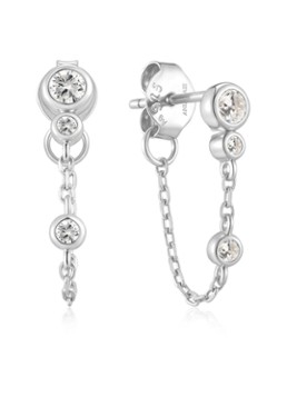 Ania Haie Dames Drop Chain oorstekers van zilver in de kleur Zilver, maat: OS