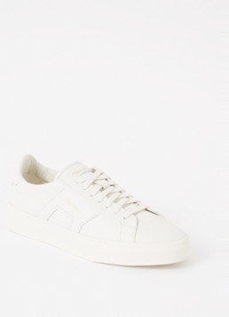 Santoni Heren Gloria sneaker van leer in de kleur Gebroken wit, maat: 45