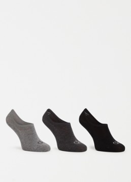 Calvin Klein Heren Sneaker sokken met logo in 3-pack in de kleur Grijsmele, maat: 39-42
