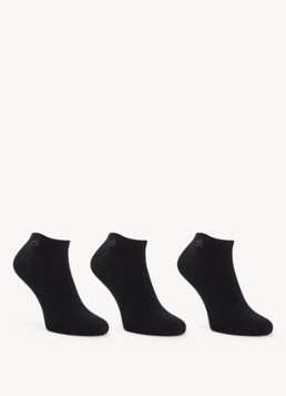 Calvin Klein Heren Sneakersokken met logo in 3-pack in de kleur Zwart, maat: 39-42