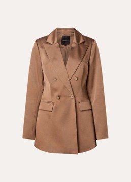 NIKKIE Dames Omahah double-breasted blazer van satijn in de kleur Oranjebruin