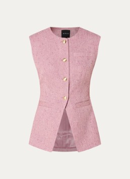 NIKKIE Dames Reza gilet met tweed-look in de kleur Roze