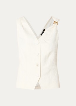 NIKKIE Dames Roseville gilet met V-hals in de kleur Gebroken wit