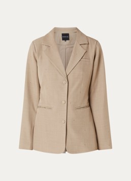 NIKKIE Dames Reimio blazer met strass en paspelzakken in de kleur Zand