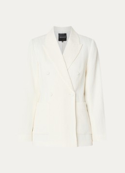 NIKKIE Dames Roseville double-breasted blazer met opgestikte zakken in de kleur Gebroken wit