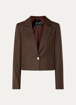NIKKIE Dames Anou cropped blazer met steekzakken in de kleur Donkerbruin