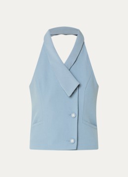 NIKKIE Dames Alani mouwloze blazer met paspelzakken in de kleur Lichtblauw
