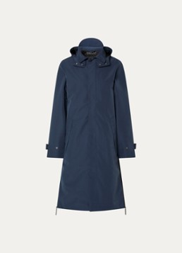 Maium Heren Mac regenjas met afneembare capuchon - unisex in de kleur Donkerblauw, maat: L
