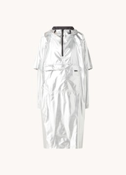 Maium Heren Regenjas met capuchon - unisex in de kleur Zilver, maat: L