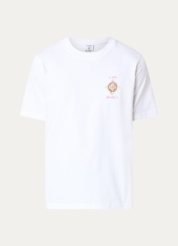 Casablanca Heren Plafondorne T-shirt met logo- en backprint in de kleur Wit, maat: L