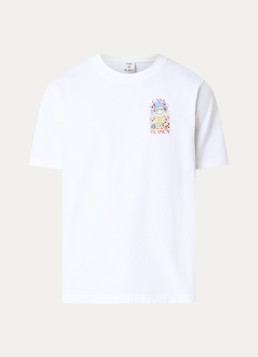 Casablanca Heren T-shirt met logo- en backprint in de kleur Wit, maat: S