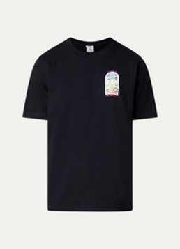 Casablanca Heren T-shirt met logo- en backprint in de kleur Zwart, maat: S