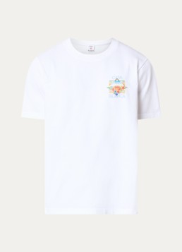 Casablanca Heren Tennis Landscape T-shirt met logo- en backprint in de kleur Wit, maat: XL