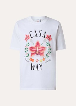 Casablanca Heren Orchid Classic T-shirt met logoprint in de kleur Wit, maat: S