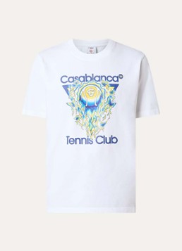 Casablanca Heren Tennis Club T-shirt met logoprint in de kleur Wit, maat: S
