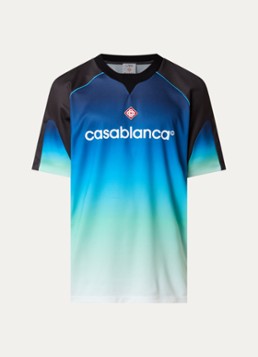 Casablanca Heren T-shirt met print in de kleur Blauw, maat: XL