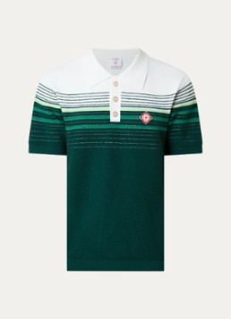 Casablanca Heren Regular fit polo met structuur in de kleur Groen, maat: L