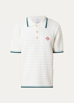 Casablanca Heren Regular fit polo van bouclé in de kleur Wit, maat: S