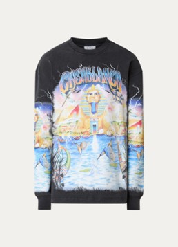 Casablanca Heren Egypt As It Was longsleeve met logoprint in de kleur Zwart, maat: S