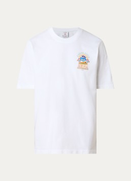 Casablanca Heren Egyptian T-shirt met logo- en backprint in de kleur Wit, maat: XXL