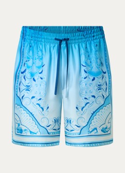Casablanca Heren Egyptian loose fit korte broek met print in de kleur Blauw, maat: L