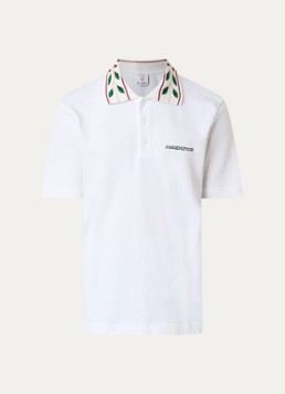 Casablanca Heren Laurel regular fit polo met logo in de kleur Wit, maat: S