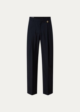 Casablanca Heren Straight fit pantalon van wol met steekzakken in de kleur Donkerblauw, maat: 52