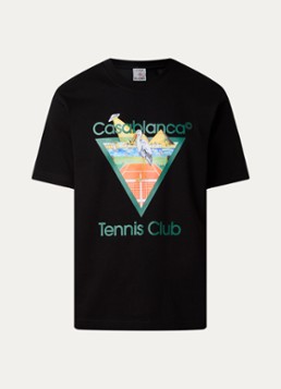 Casablanca Heren Gradient T-shirt met logo- en backprint in de kleur Zwart, maat: XXL