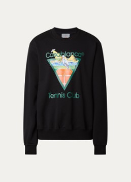 Casablanca Heren Tennis Club sweater met logoprint in de kleur Zwart, maat: L