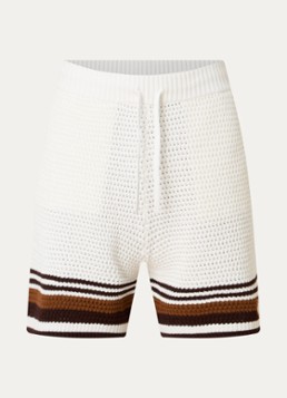 Casablanca Heren Loose fit korte broek met opengewerkt dessin in de kleur Multicolor, maat: M