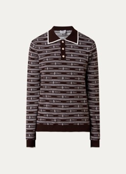 Casablanca Heren Wordmark regular fit polo van wol in de kleur Bruin, maat: S