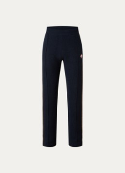Casablanca Heren Cafe culture straight fit broek in wolblend in de kleur Donkerblauw, maat: S