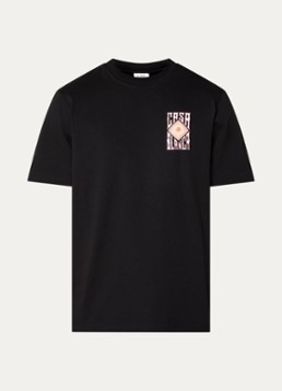Casablanca Heren Hermons Mirage T-shirt met logo- en backprint in de kleur Zwart, maat: S