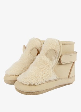 Donsje Amsterdam Meisjes Richy Booties | Polar Bear in de kleur Creme, maat: 17