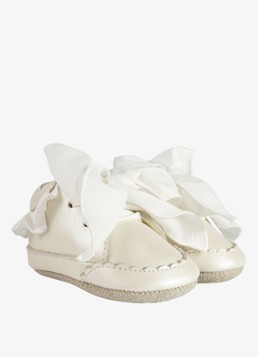 Donsje Amsterdam Meisjes Nienelien babyschoentje van leer in de kleur Gebroken wit, maat: 6-12M
