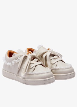 Donsje Amsterdam Jongens Lisel sneakers in de kleur Gebroken wit, maat: 22