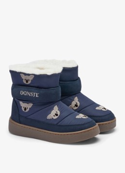 Donsje Amsterdam Meisjes Kitto snowboot met borduring in de kleur Donkerblauw, maat: 23