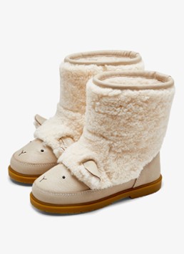 Donsje Amsterdam Meisjes Wadou boots lammy in de kleur Beige, maat: 23