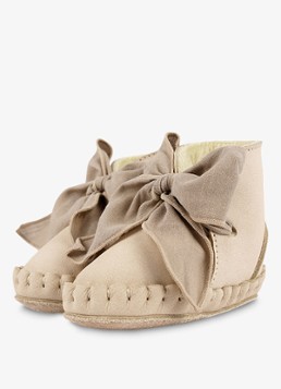 Donsje Amsterdam Meisjes Pina Organza Booties in de kleur Beige, maat: 20