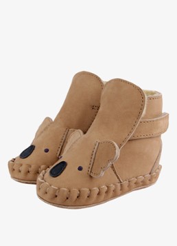 Donsje Amsterdam Meisjes Kapi Classic Booties | Koala in de kleur Lichtbruin, maat: 17