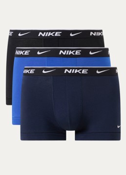 Nike Heren Boxershorts met logoprint in 3-pack in de kleur Blauw, maat: L