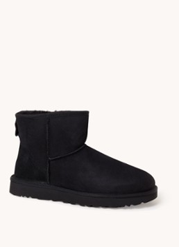 UGG Dames Classic Mini II enkellaarsje van suède in de kleur Zwart, maat: 37