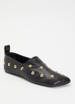 Chloé Dames Rita slip-on van leer met studs in de kleur Zwart, maat: 36
