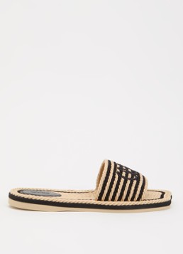 Chloé Dames Sand slipper met logo in de kleur Beige, maat: 36