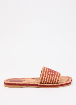 Chloé Dames Slipper met logo in de kleur Camel, maat: 41