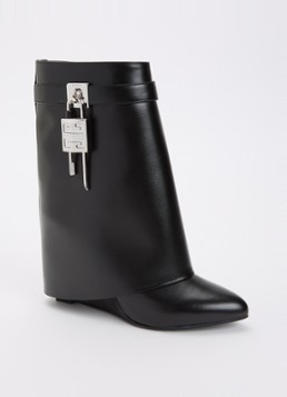 Givenchy Dames Shark Lock enkellaarsje van kalfsleer in de kleur Zwart, maat: 37
